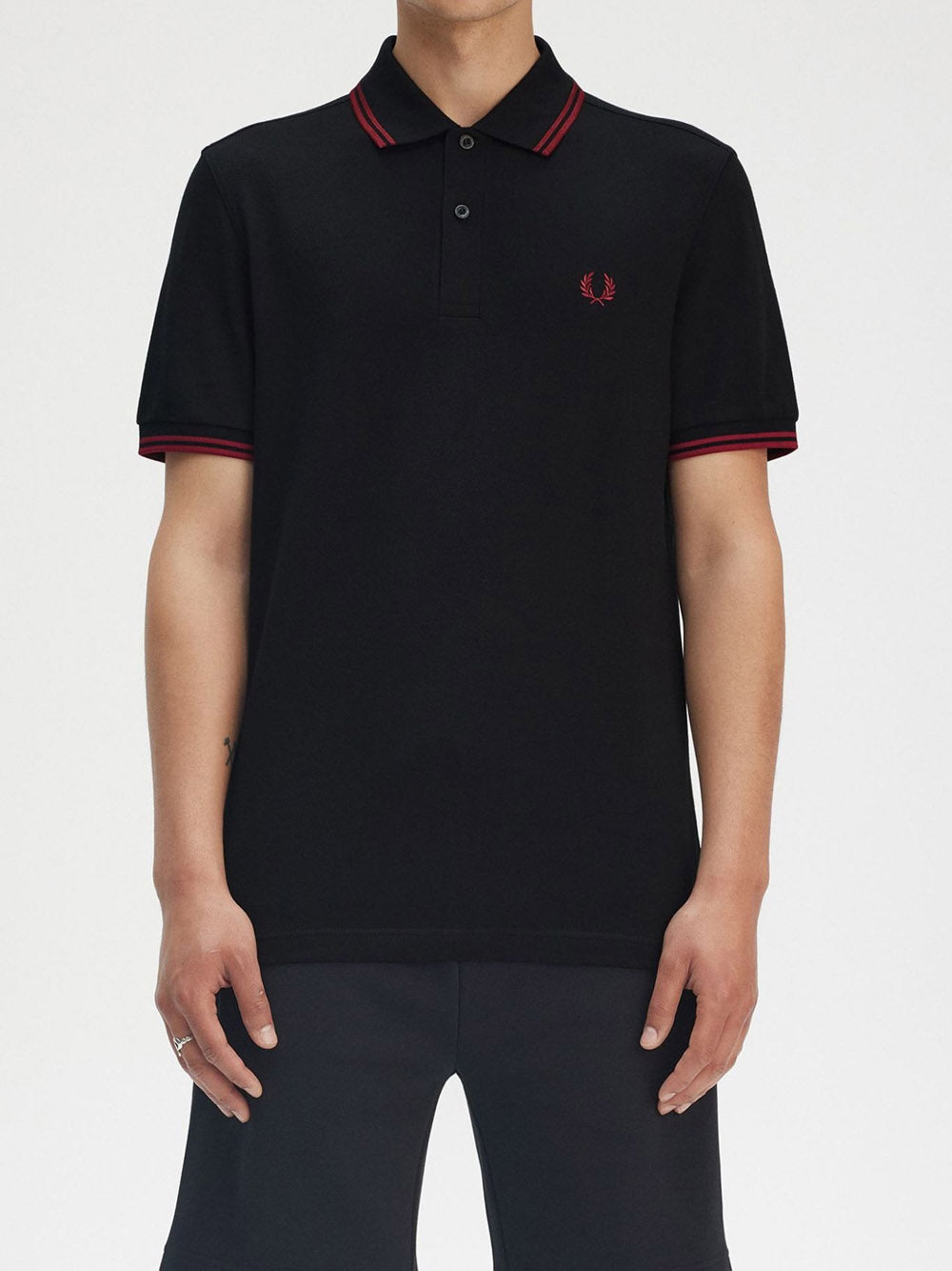 Polo Fred Perry Twin Tipped Uomo - Nero