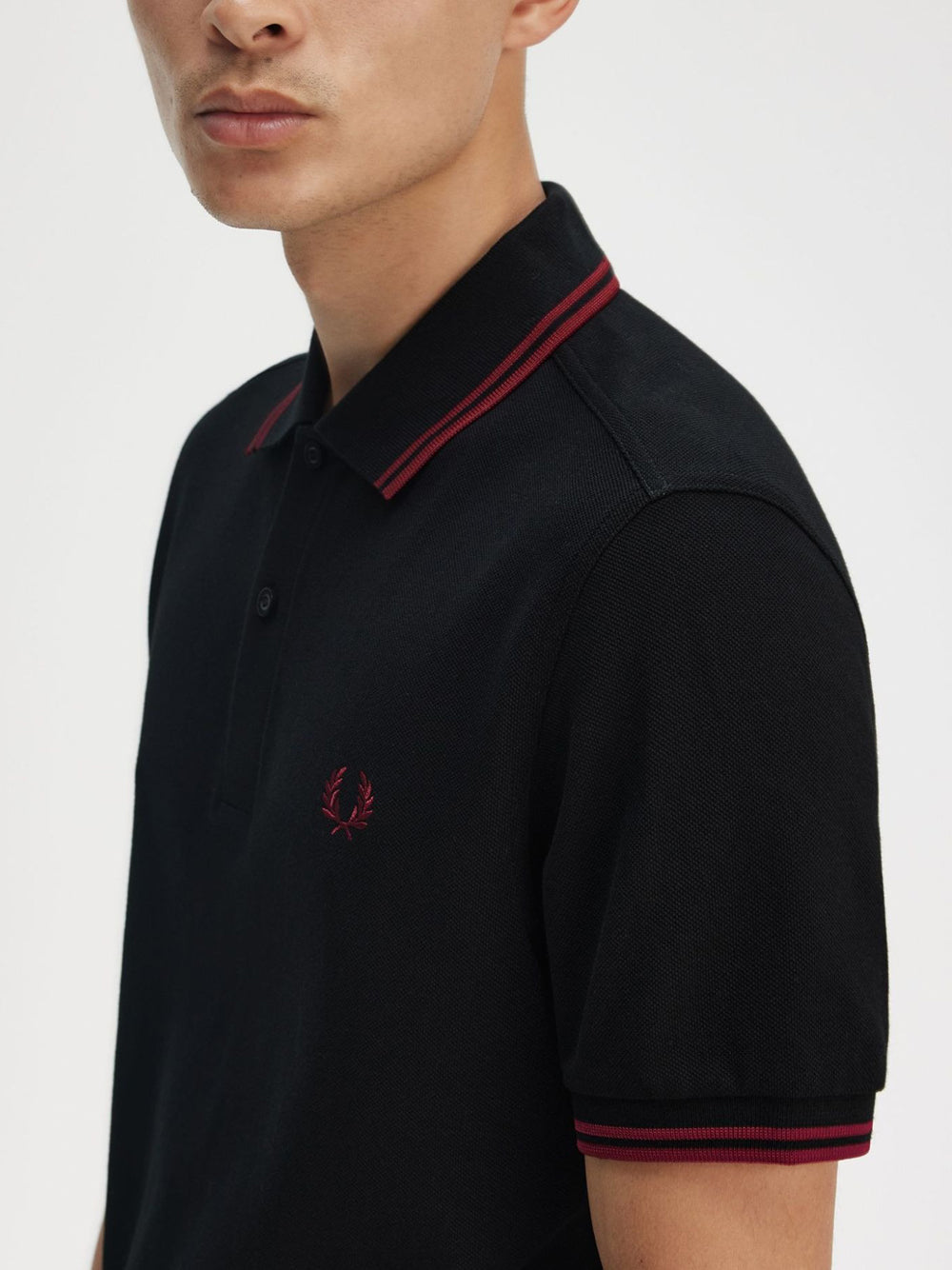 Polo Fred Perry Twin Tipped Uomo - Nero