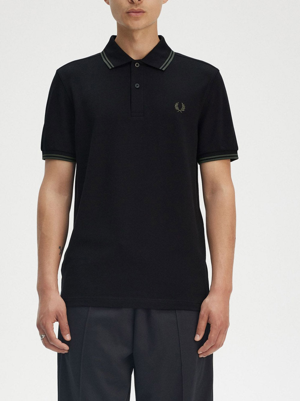 Polo Fred Perry Twin Tipped Uomo - Nero