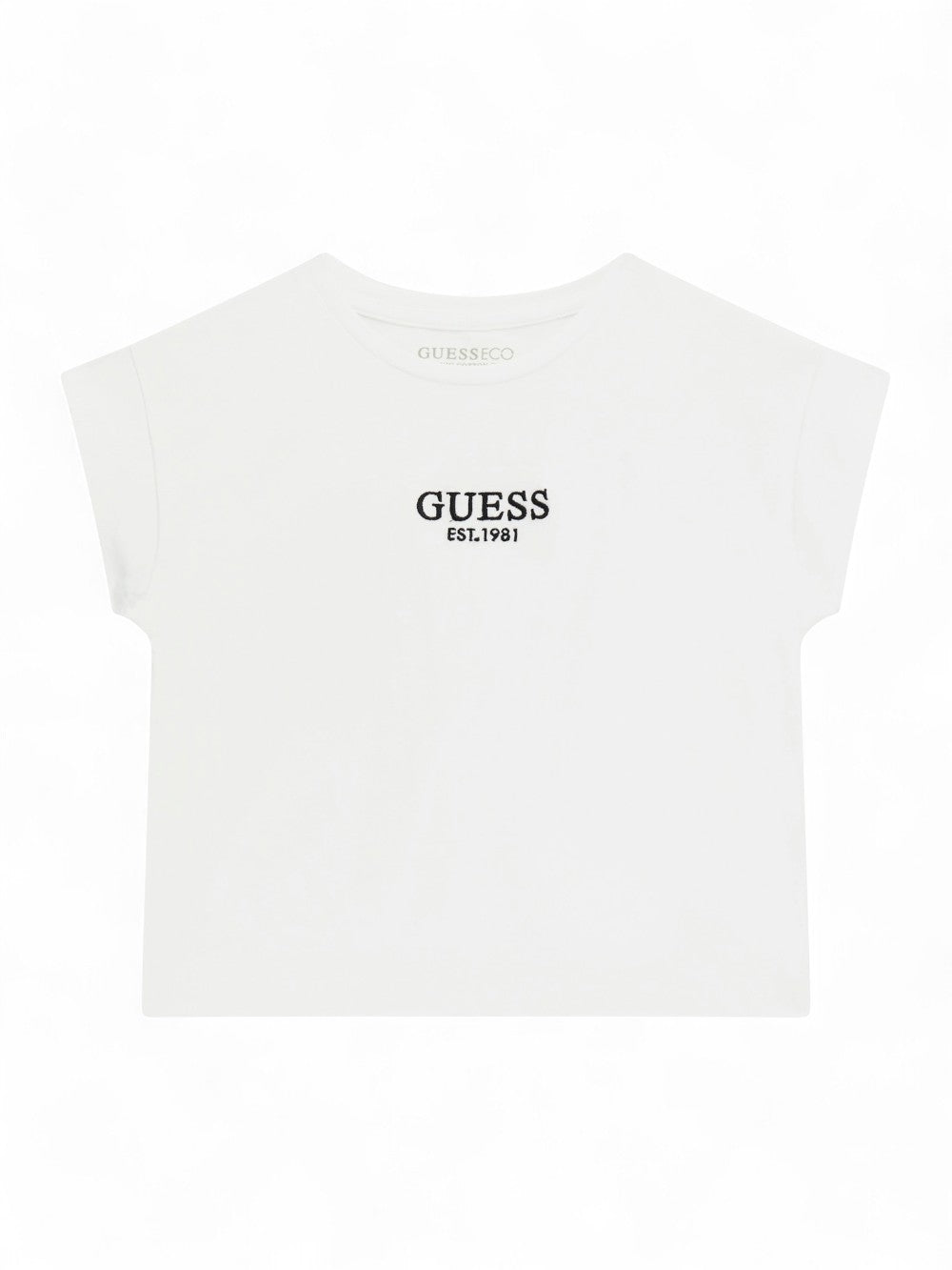 T-Shirt Crop Guess Jr Bambina - Bianco