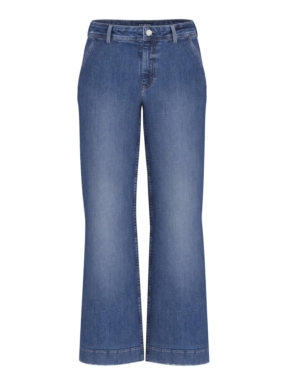 Jeans Wide Guess Zoya Leg Crop Donna - Denim