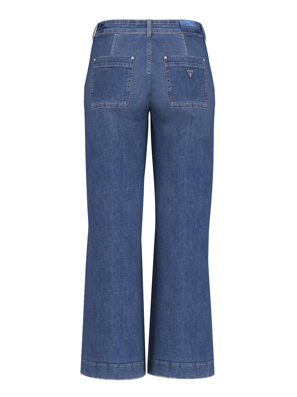 Jeans Wide Guess Zoya Leg Crop Donna - Denim