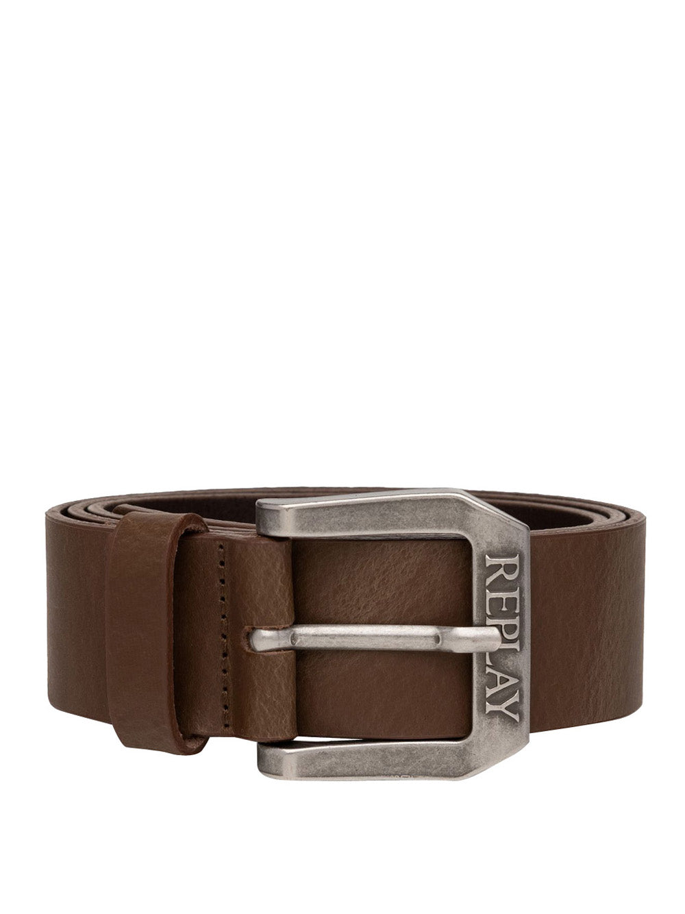 Cintura Replay Crust Bufalo Leather Uomo - Marrone