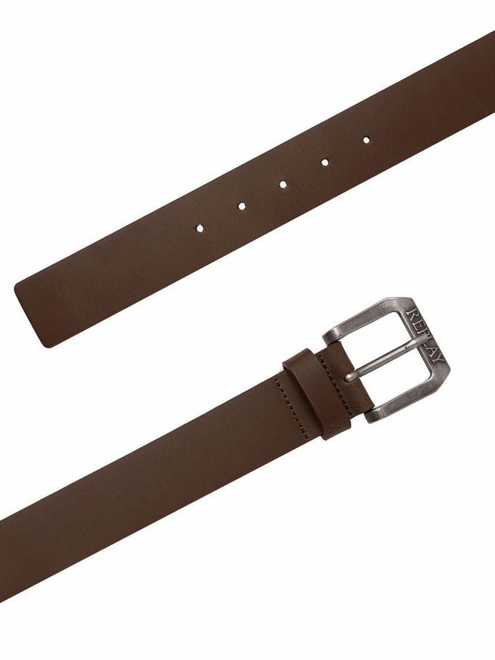 Cintura Replay Crust Bufalo Leather Uomo - Marrone