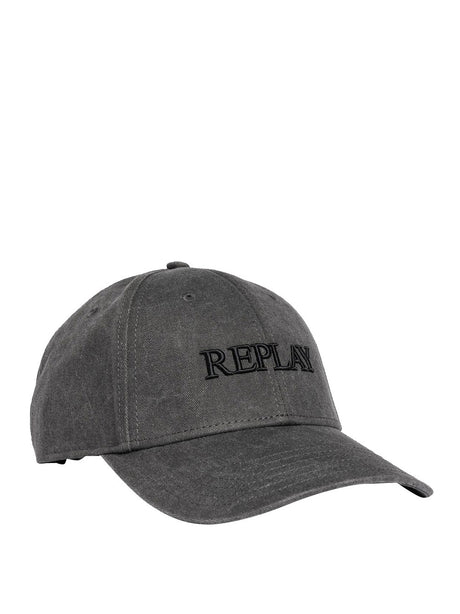 Berretto Con Visiera Replay Washed Heavy Cotton Uomo - Nero