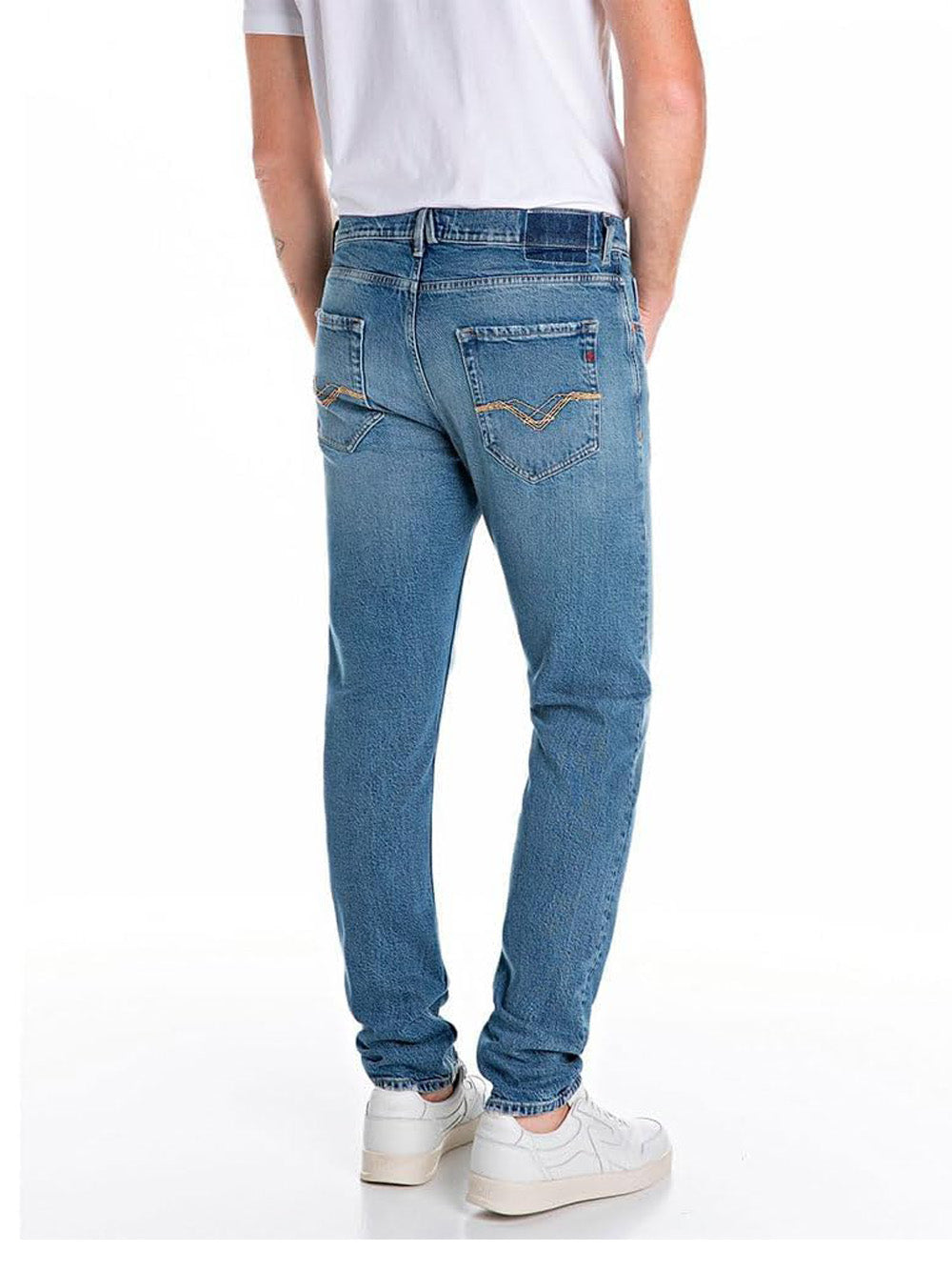 Jeans Slim Tapered Replay Uomo - Blu