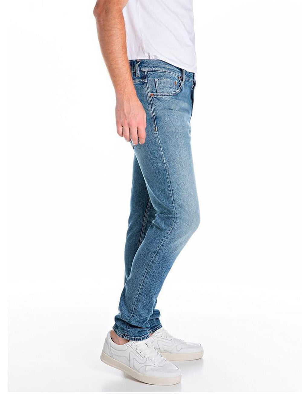 Jeans Slim Tapered Replay Uomo - Blu