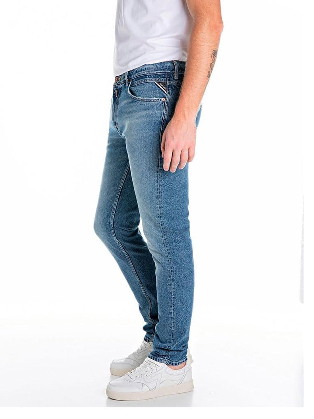 Jeans Slim Tapered Replay Uomo - Blu