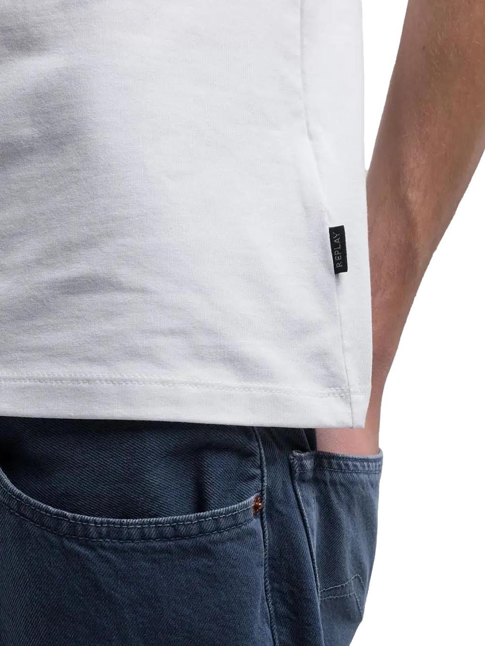 T-Shirt Regular Slim Replay Uomo - Bianco