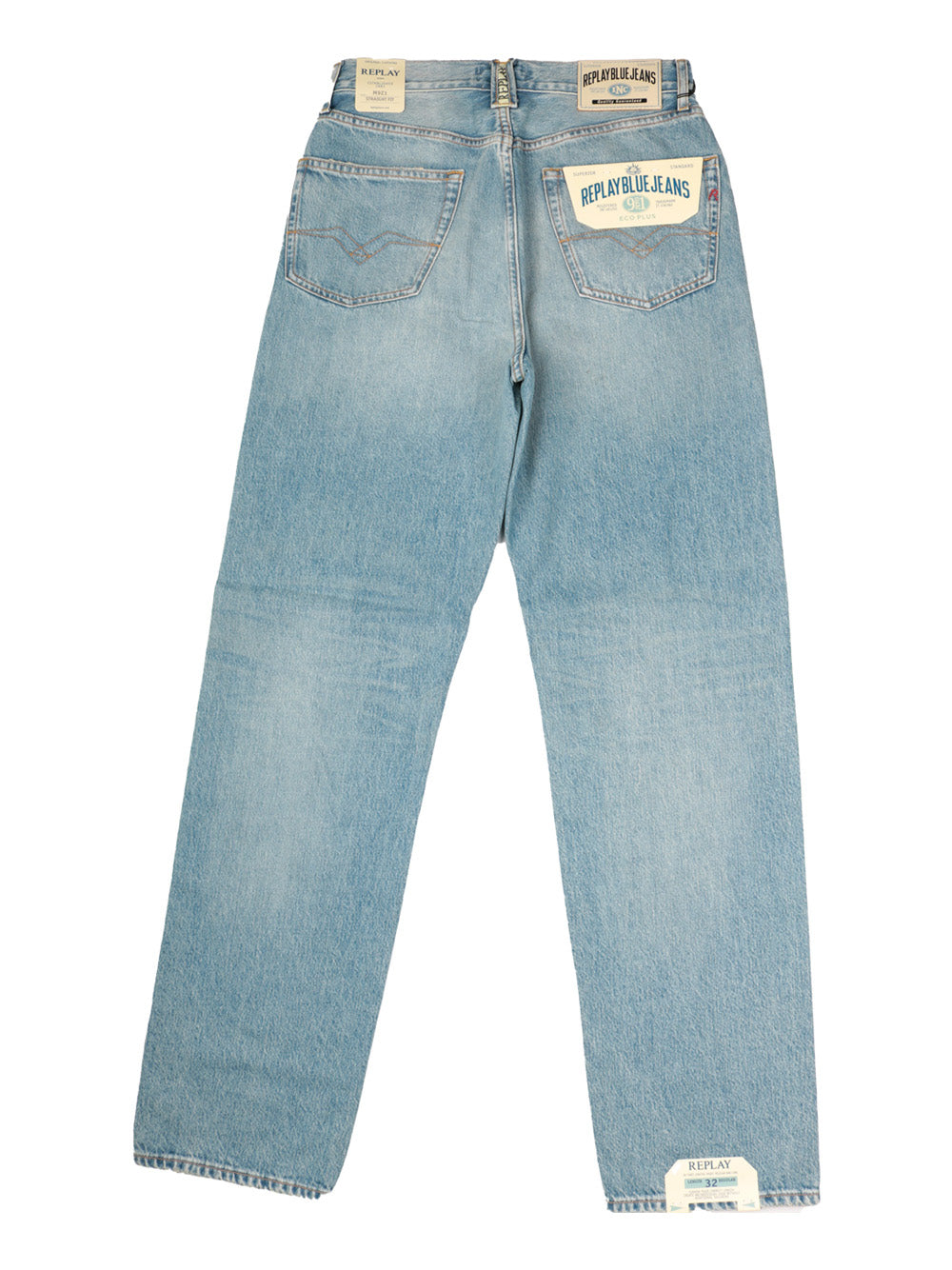 Jeans Straight Replay Uomo - Blu