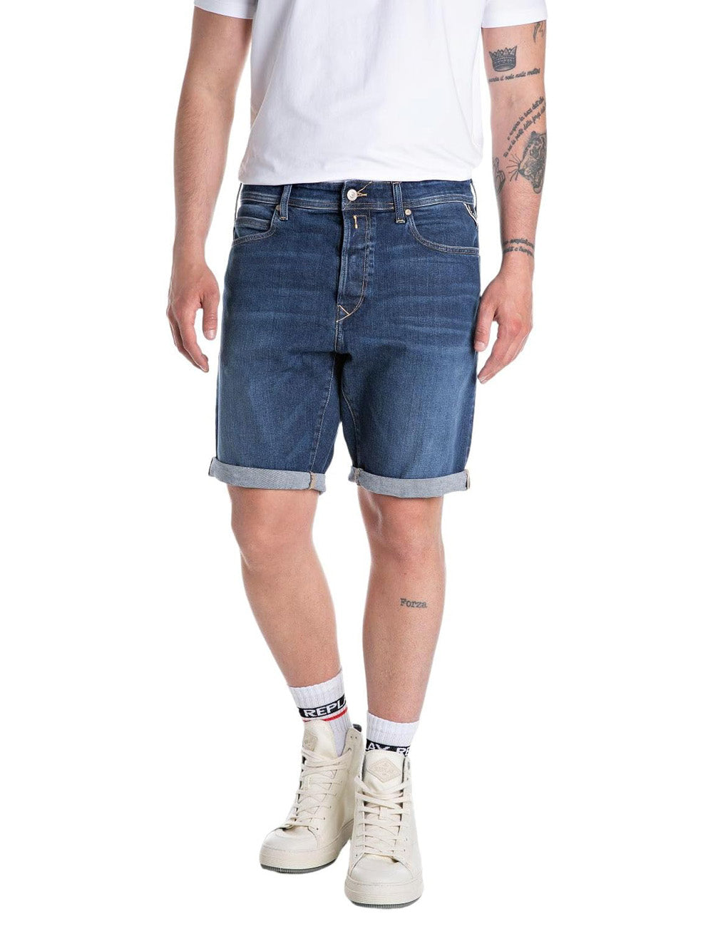 Bermuda Tapered Replay Uomo - Blu