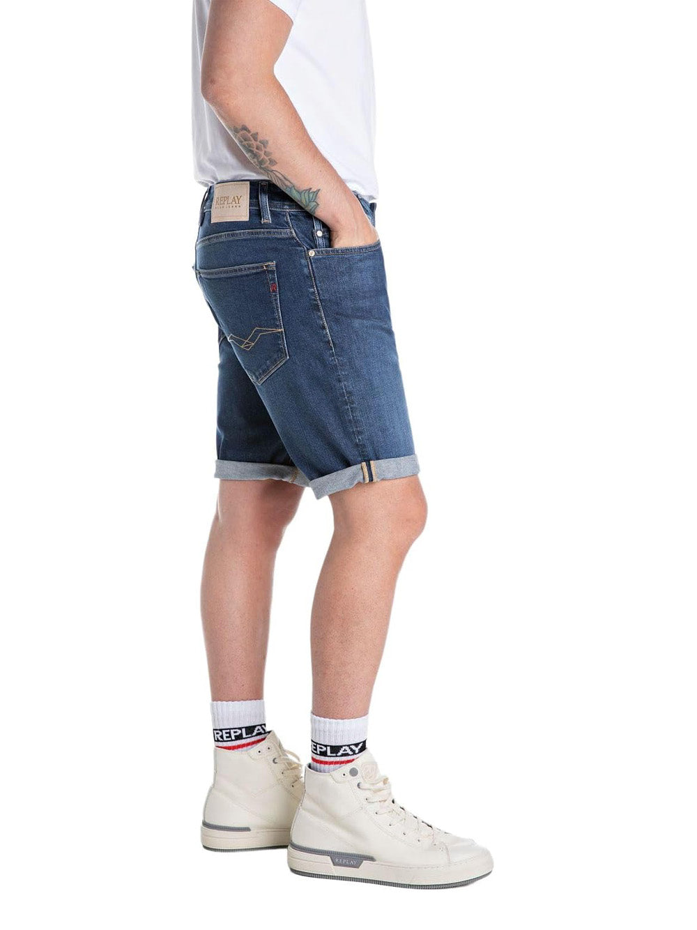 Bermuda Tapered Replay Uomo - Blu