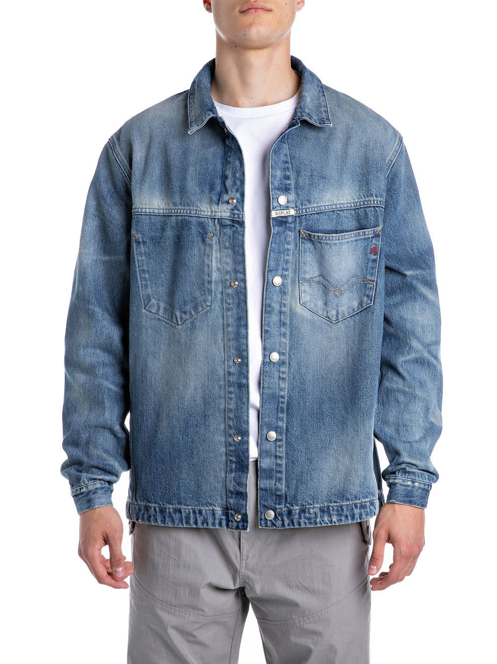 Giubbotto Relaxed Regular Replay Uomo - Blu