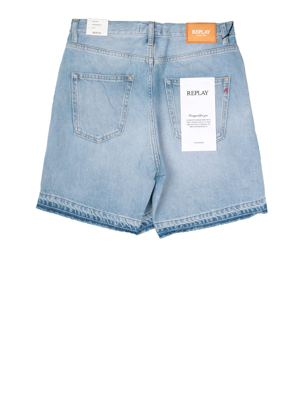 Shorts Relaxed Straight Replay Donna - Blu