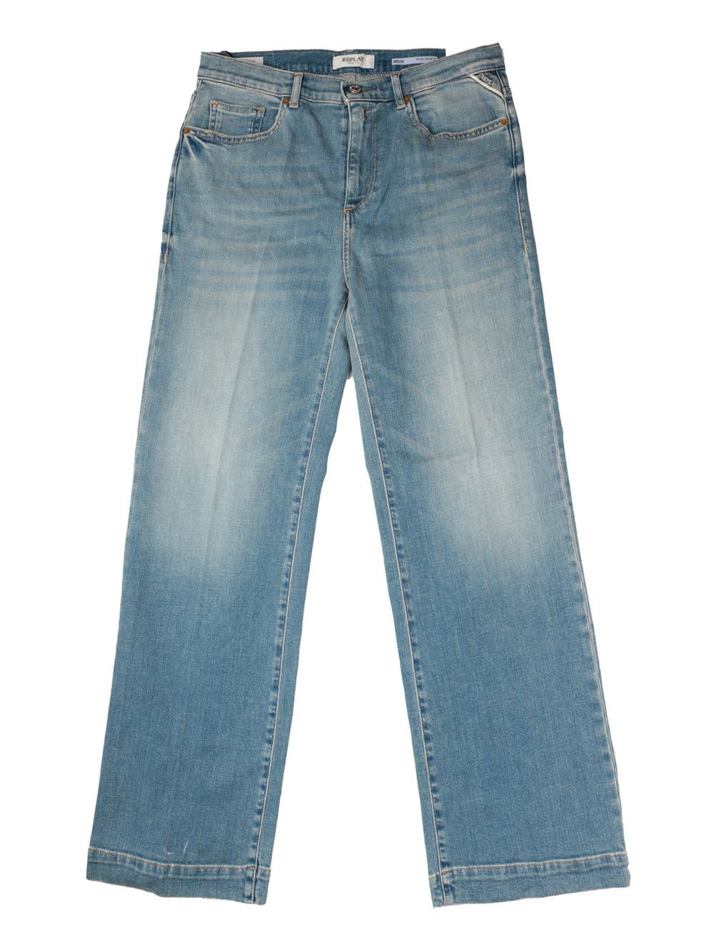 Jeans Relaxed Straight Replay Donna - Blu