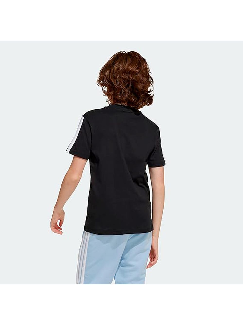 T-shirt Adidas ESSENTIALS 3 STRIPES Bambino - Nero