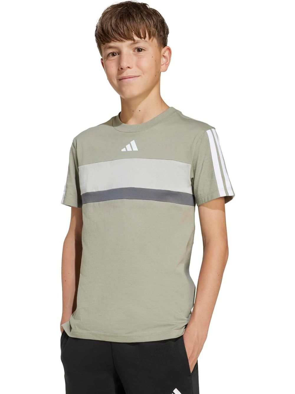 T-shirt Adidas J 3S TIB T Unisex - Grigio