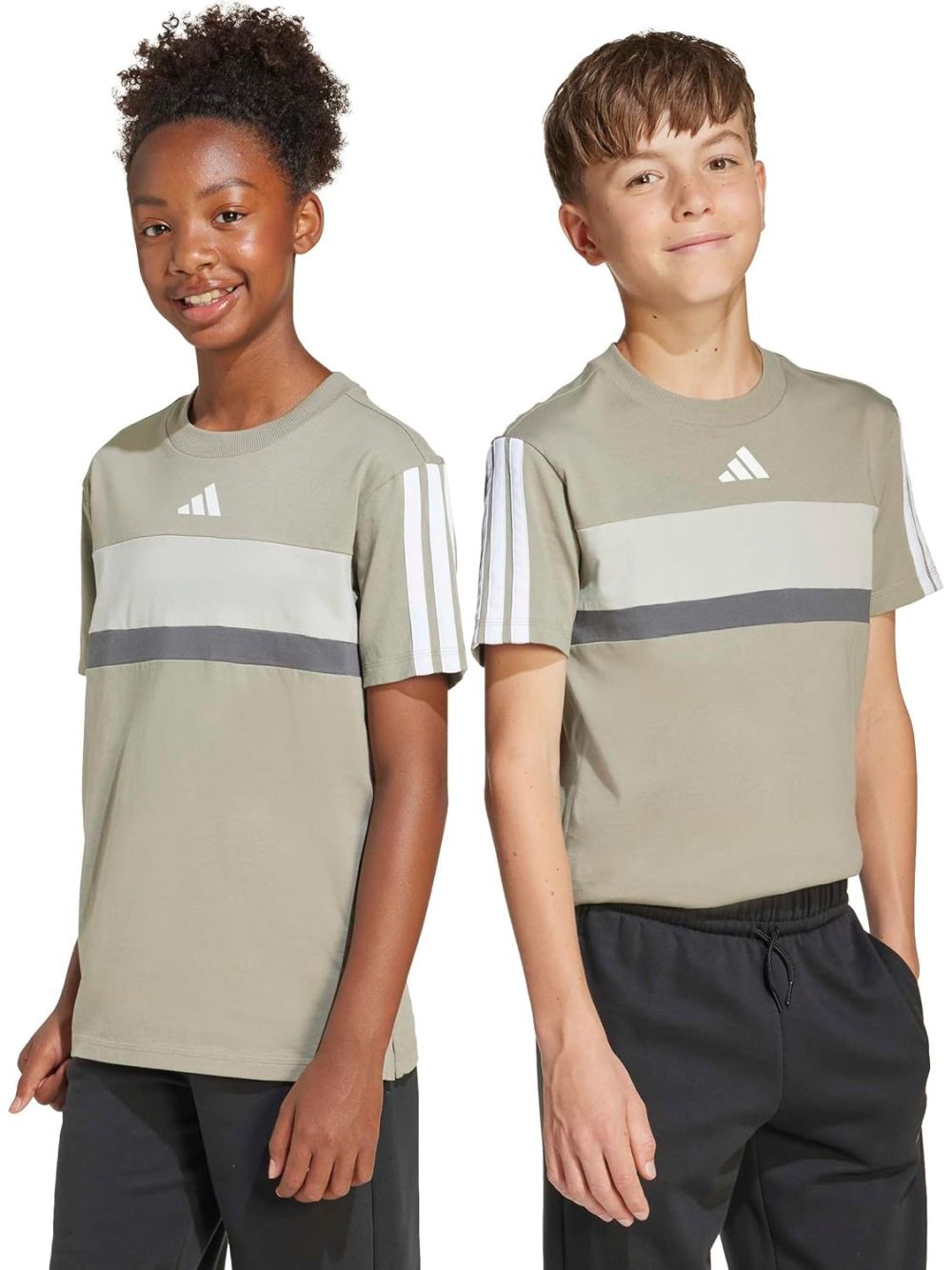 T-shirt Adidas J 3S TIB T Unisex - Grigio