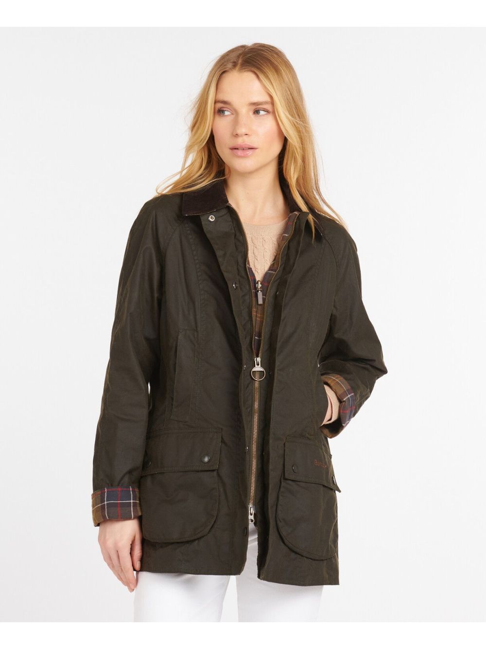 Giubbotto Barbour classic beadnell wax Donna - Oliva