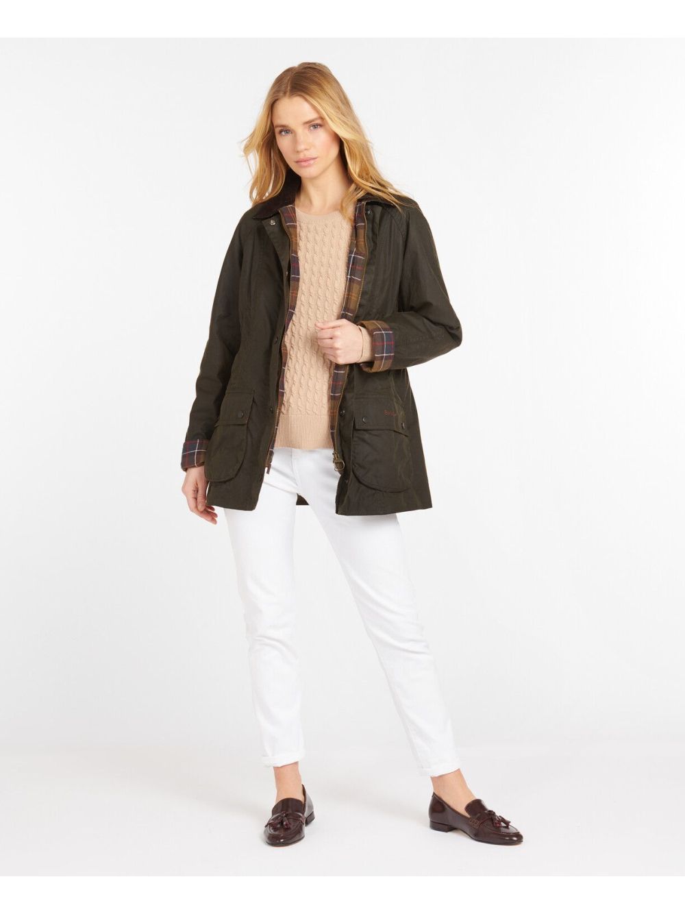Giubbotto Barbour classic beadnell wax Donna - Oliva