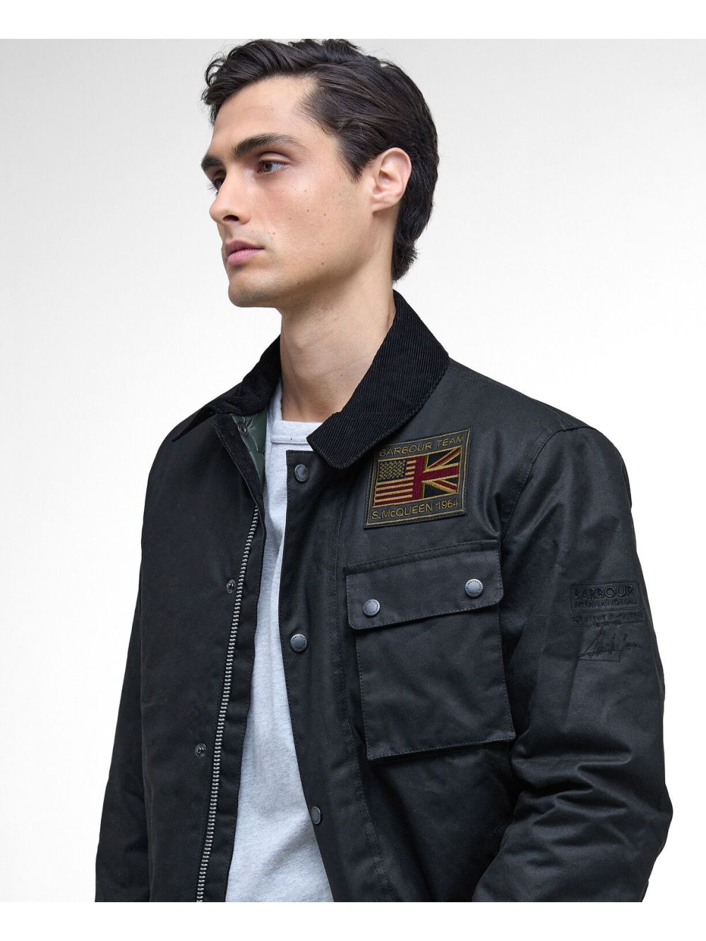 Giubbotto Barbour workers wax Uomo - Nero