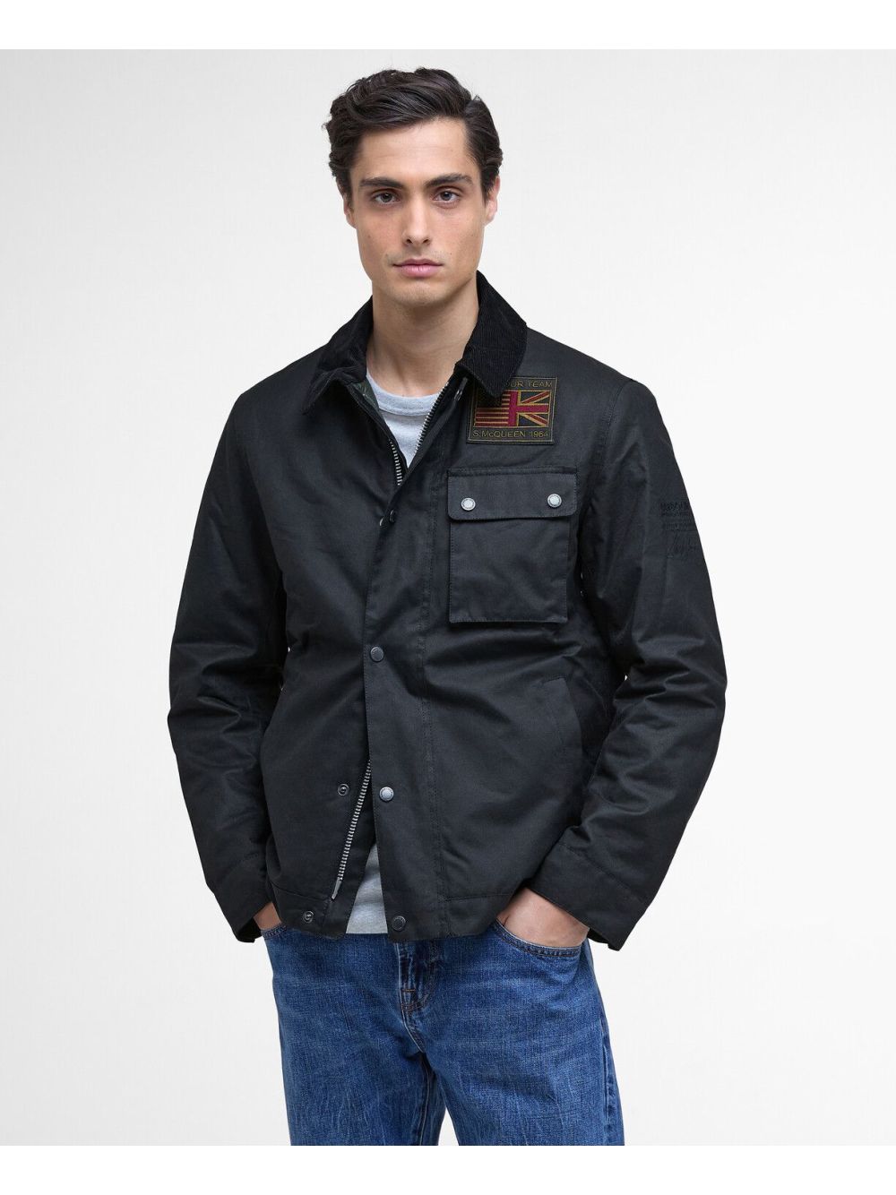 Giubbotto Barbour workers wax Uomo - Nero