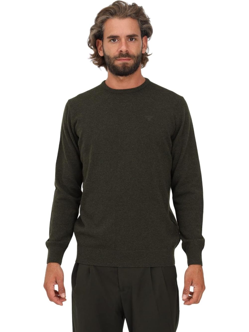 Pullover Barbour essential l/woll Uomo - Verde