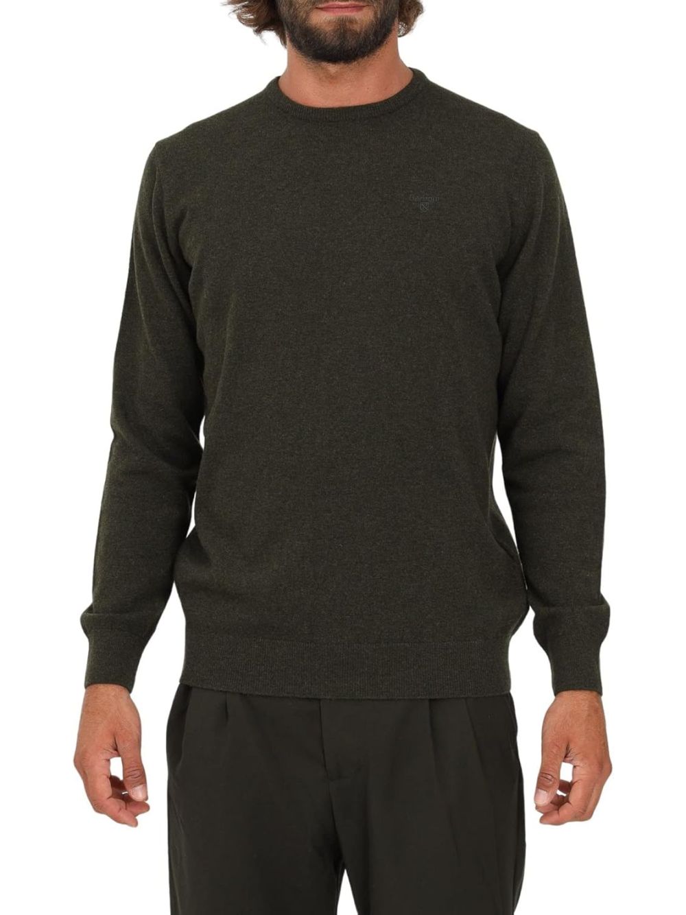 Pullover Barbour essential l/woll Uomo - Verde