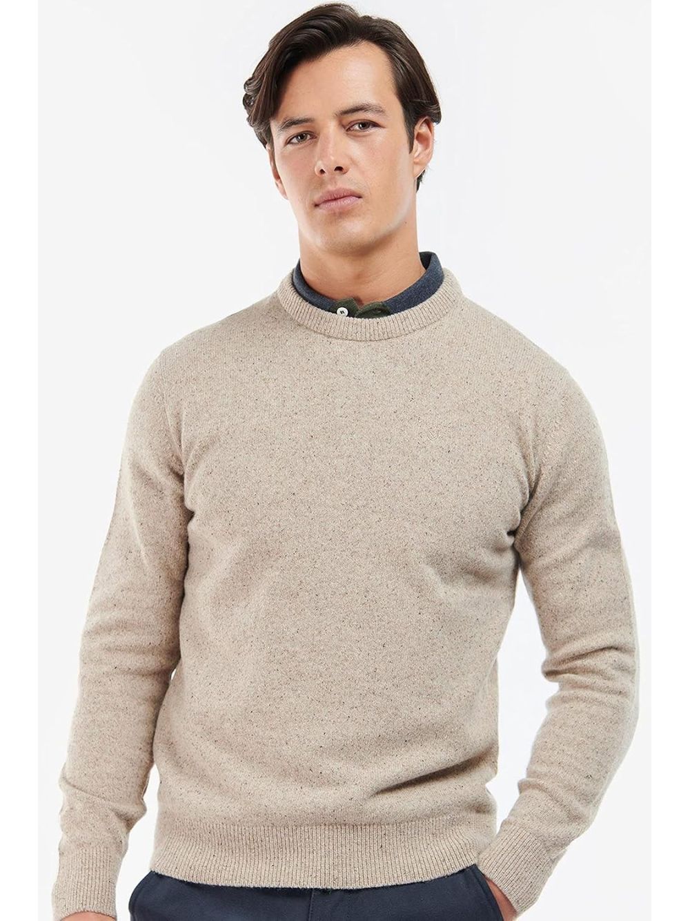 Pullover Barbour essential tisbury crew Uomo - Grigio