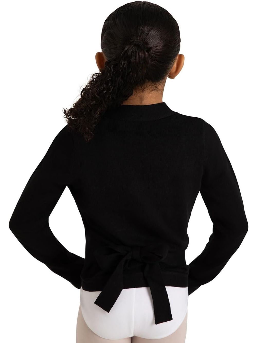 Maglia Sportiva Capezio wrap sweater Bambina - Nero