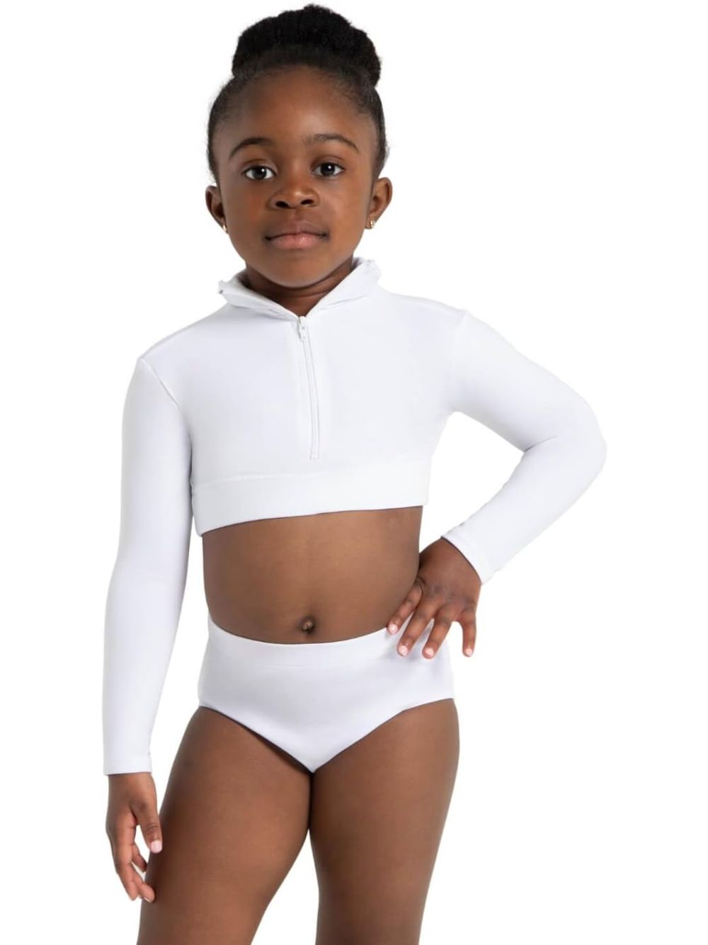 Top Sportivo Capezio piroutte leather Bambina - Bianco