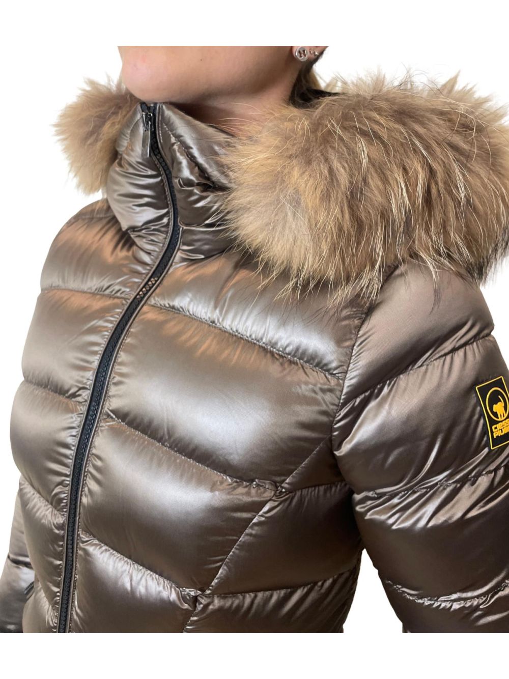 Piumino Ciesse Piumini RANGI REAL FUR Donna - Marrone