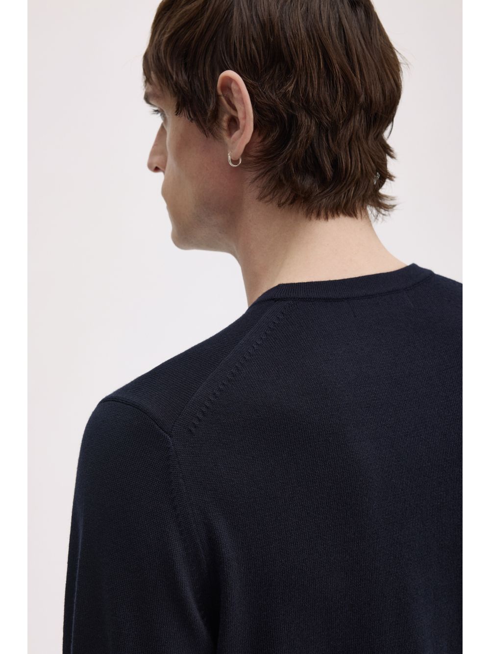 Pullover Fred Perry Classic Crew Neck Uomo - Navy Fred Perry Angolo dello Sport