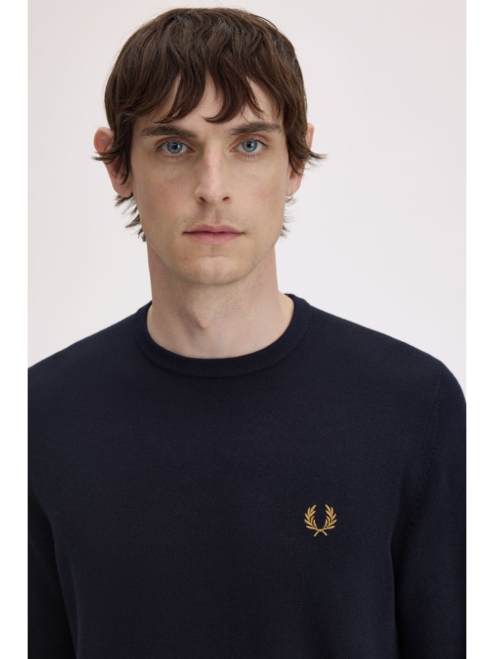 Pullover Fred Perry Classic Crew Neck Uomo - Navy Fred Perry Angolo dello Sport
