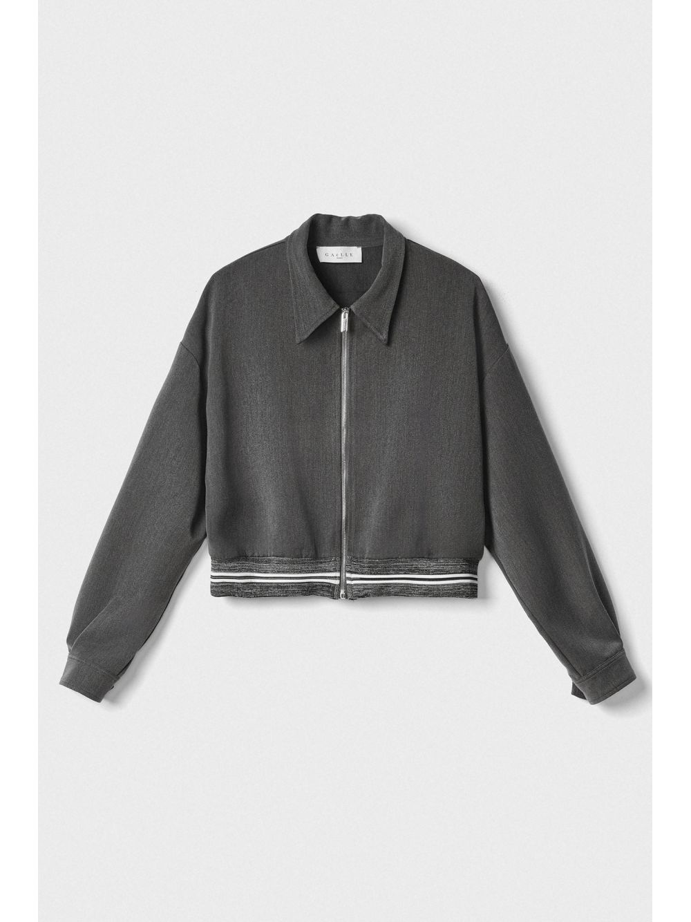 Felpa Gaelle ZIP CROP CON LOGO SUL FONDO Donna - Grigio