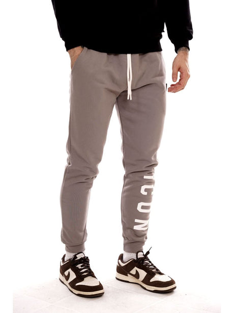 Pantalone Felpa Icon LOGO GRANDE SU GAMBA Uomo - Grigio