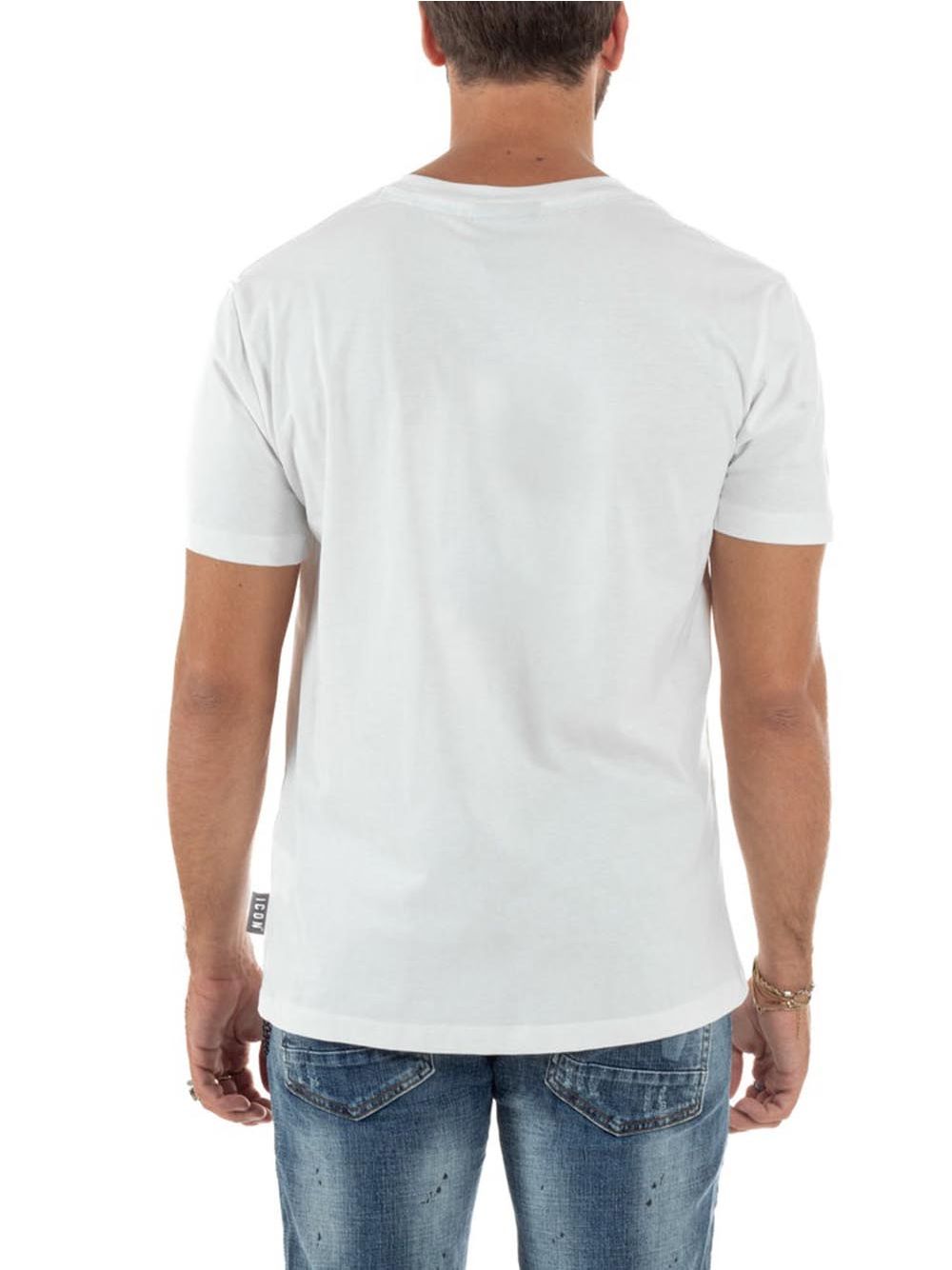 T-shirt Icon LOGO VERTICALE GRANDE Uomo - Bianco