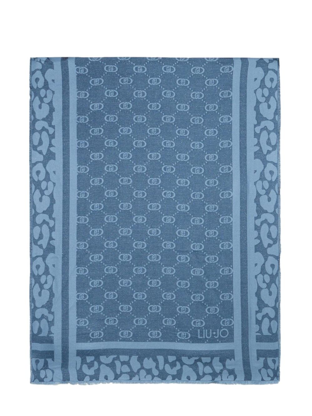 Sciarpa Liu Jo STOLA JACQUARD MONOGRAM ANIMAL Donna - Blu