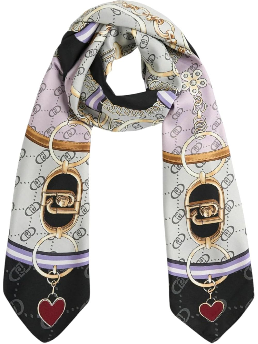 Foulard Liu Jo FLOWER METALWARE 120X1 Donna - Nero