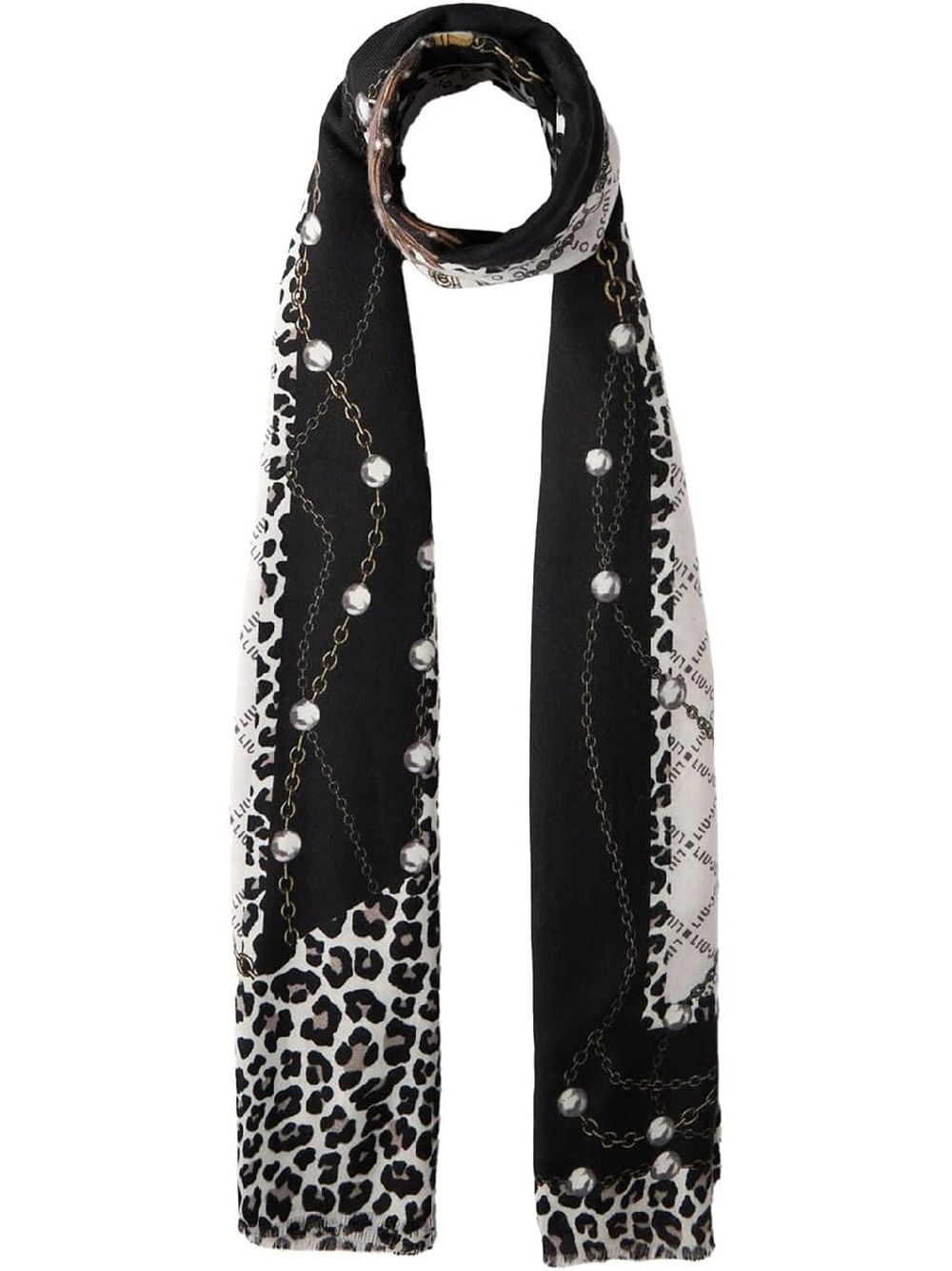 Sciarpa Liu Jo PEARLS ANIMAL 70X180 Donna - Nero