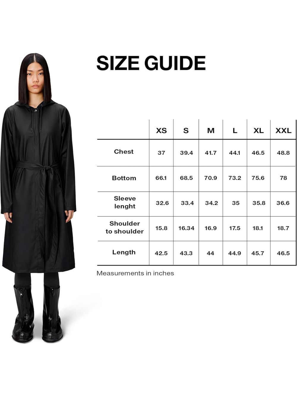 Impermeabile Rains Unisex - Nero