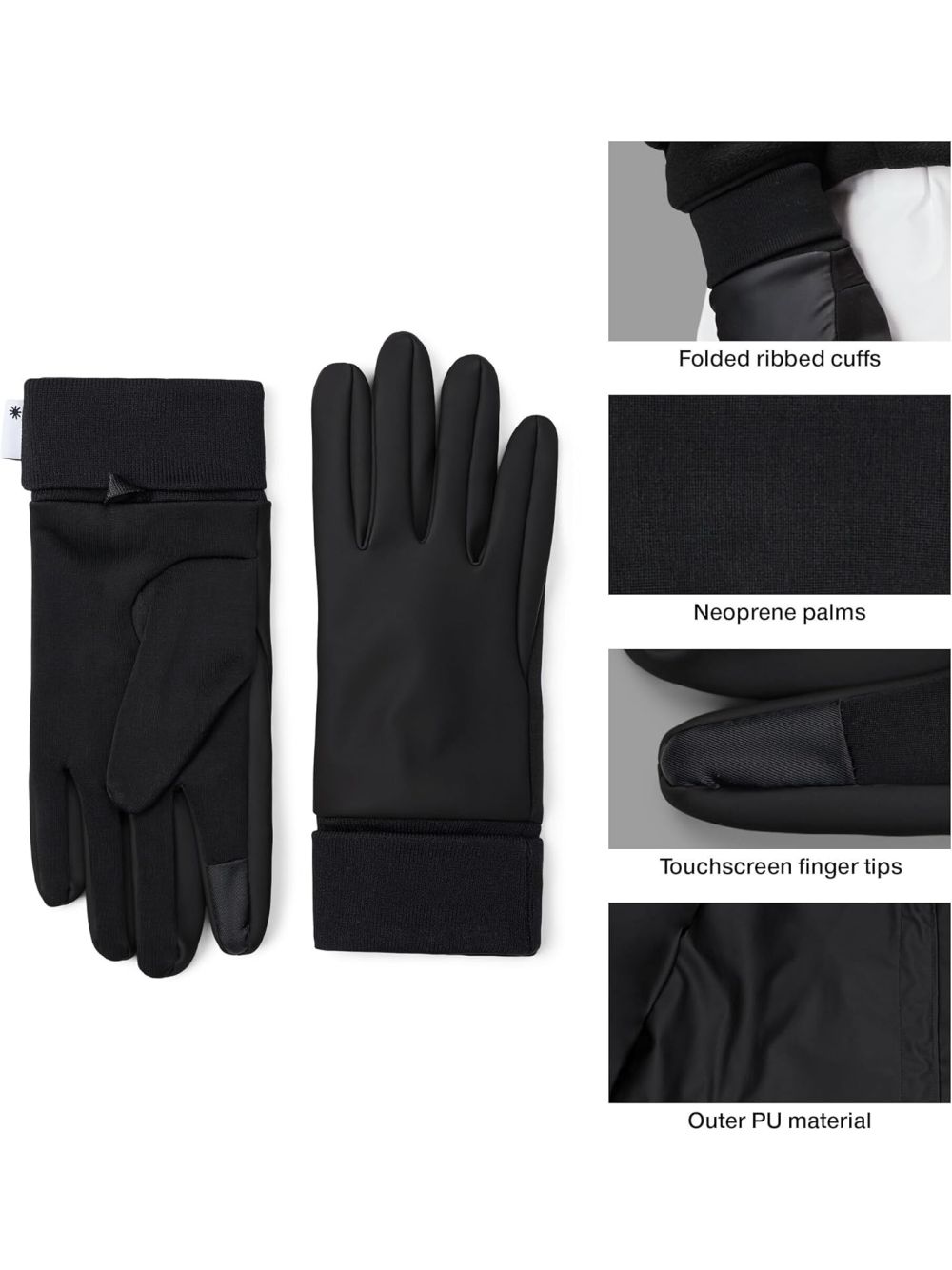 Guanti Rains Unisex - Nero