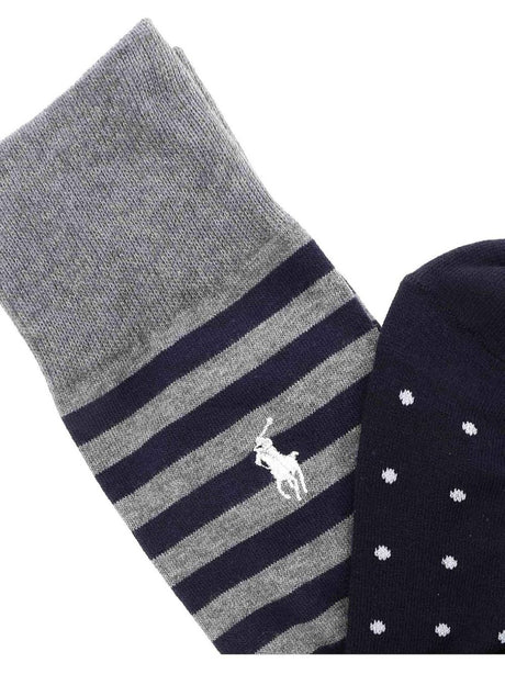 Calze Ralph Lauren DOT STRIPE-2 PACK Uomo - Navy