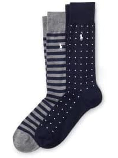 Calze Ralph Lauren DOT STRIPE-2 PACK Uomo - Navy