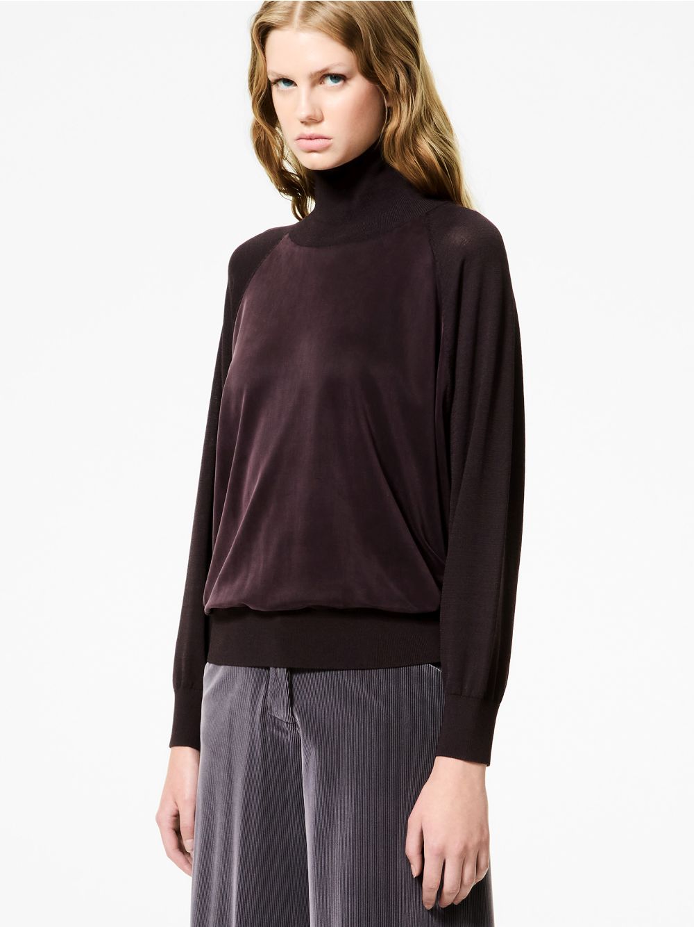 Pullover Rrd CUPRO TURTLENECK Donna - Bordeaux