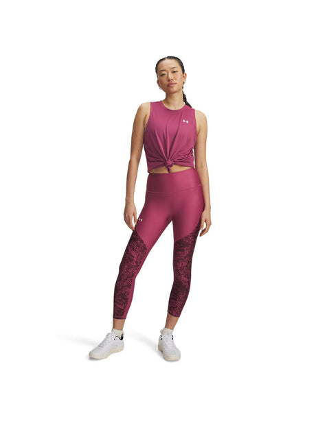 Leggings Sportivo Under Armour TECH PRINT PANEL ANKLE Donna - Fuxia