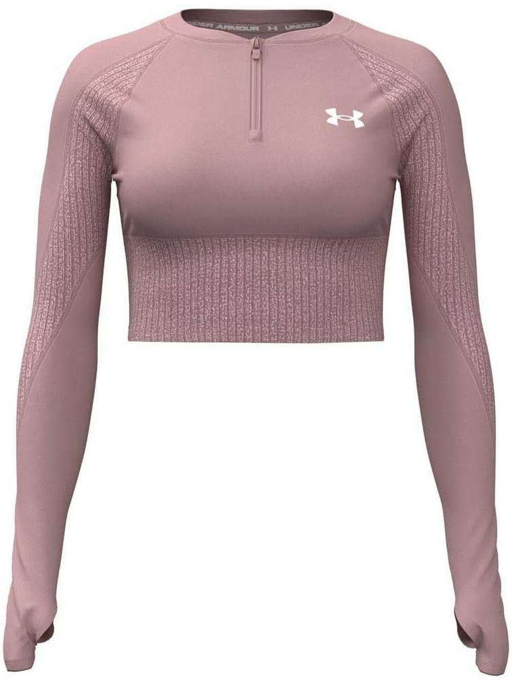 T-shirt Under Armour HG RIB 1/4 ZIP Donna - Rosa