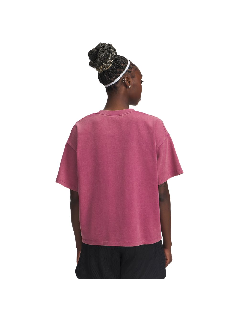 T-shirt Under Armour HWT BOXY WASH SS Donna - Fuxia