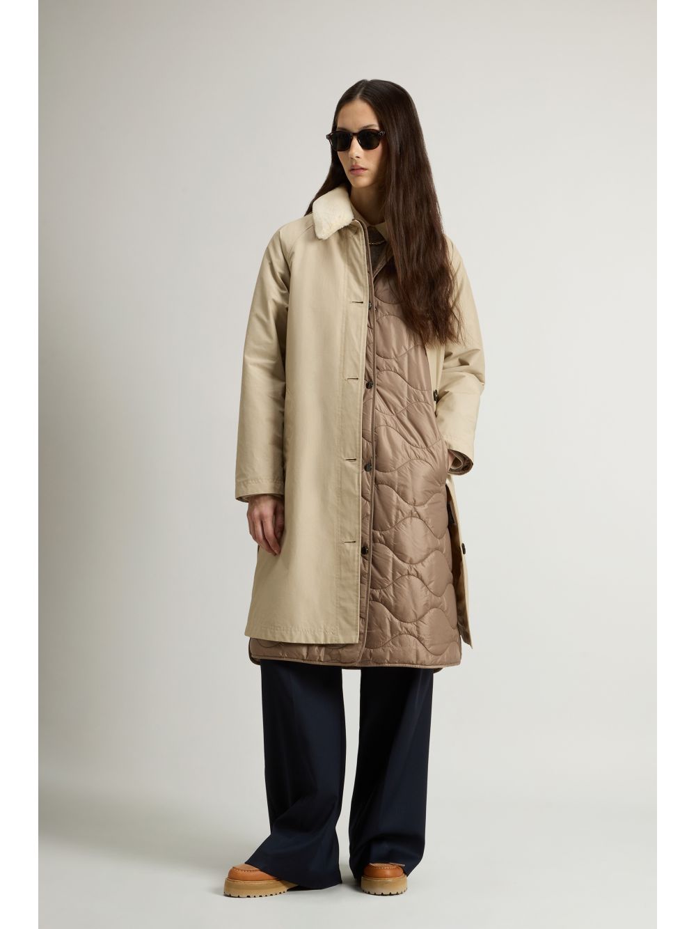 Giubbotto Woolrich ALL WEATHER COAT 3IN1 Donna - Beige