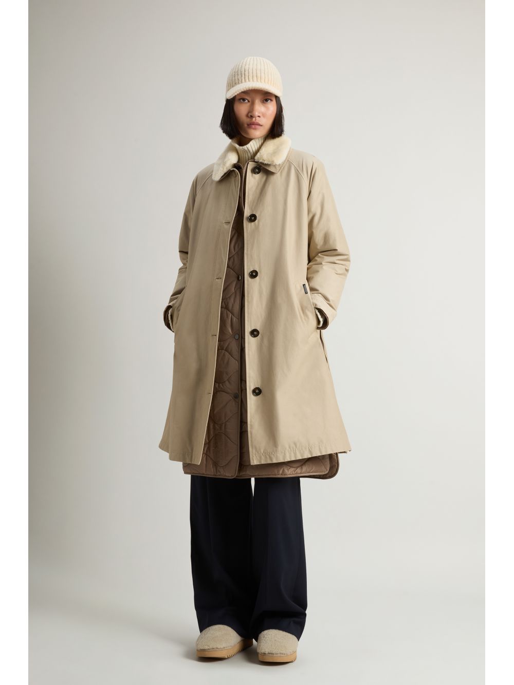 Giubbotto Woolrich ALL WEATHER COAT 3IN1 Donna - Beige